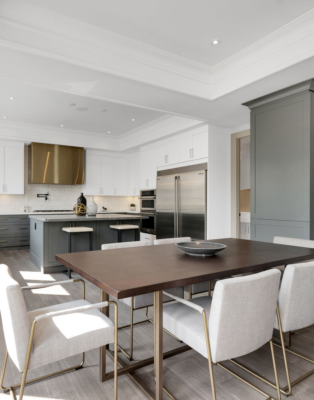 Modern Kitchen with White and Gray Cabinetry