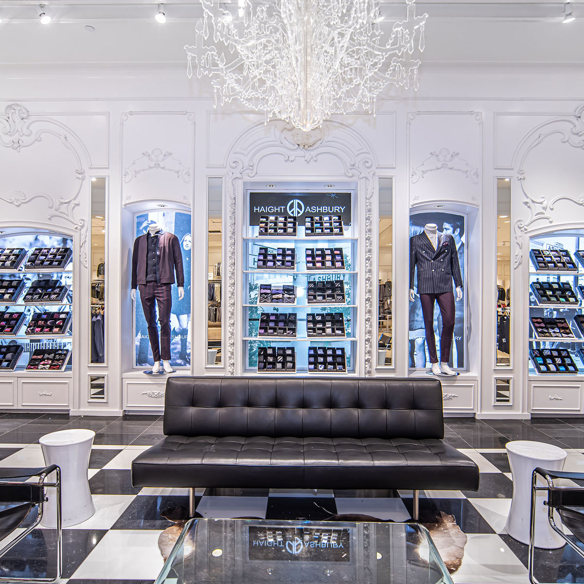 Elegant Retail Boutique with Ornate White Millwork