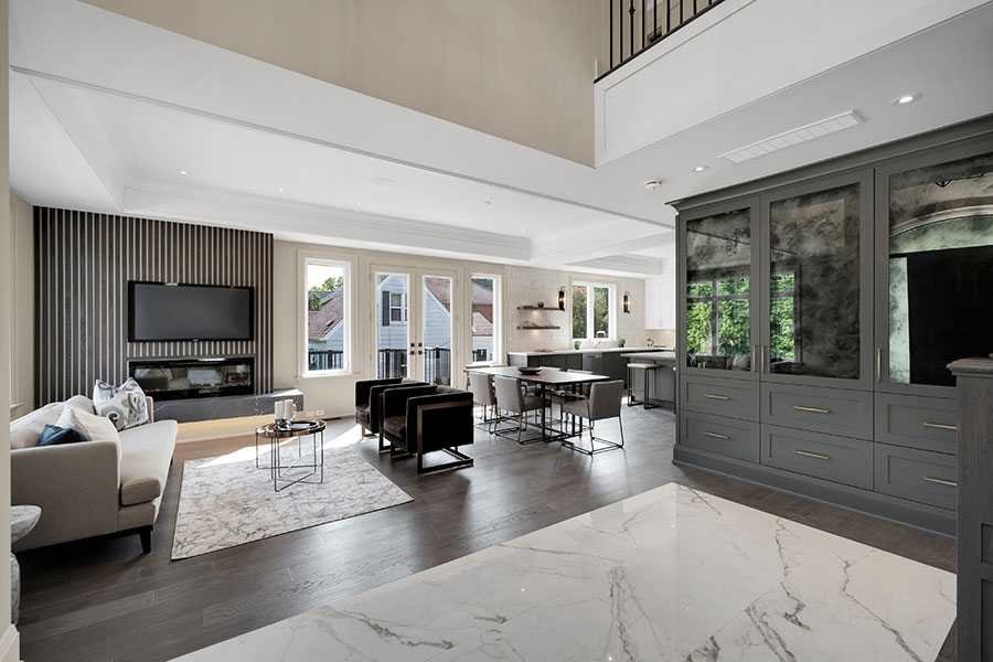 Open Concept Living: Modern Living, Dining, & Kitchen