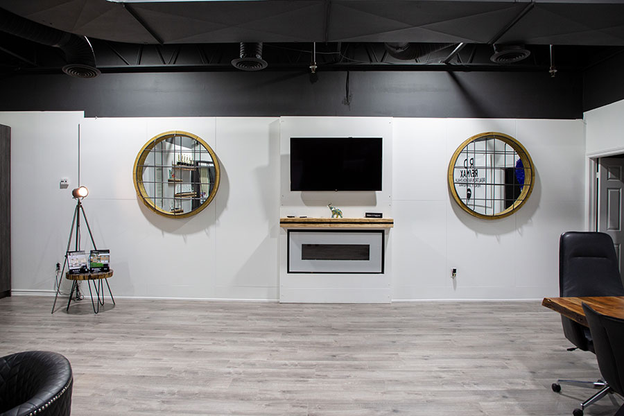 Contemporary Commercial Office with Exposed Ceiling Design